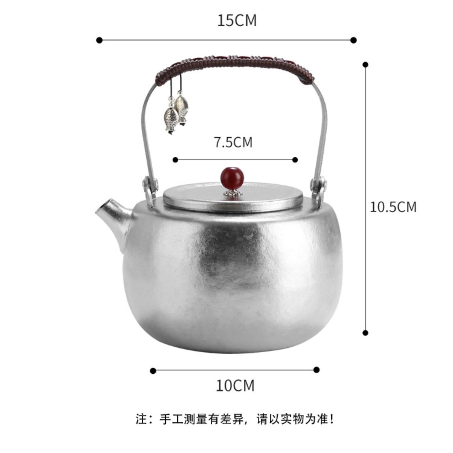 Pure Titanium Teapot & Water Kettle, Large Capacity, Outdoor & Home Tea Brewing Pot