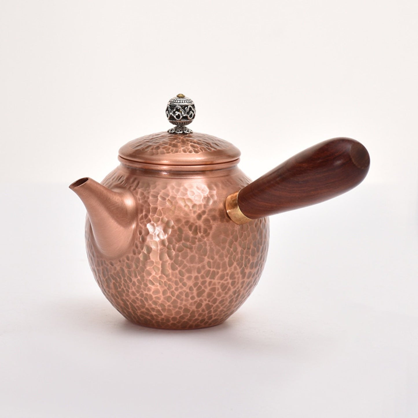 Portable Side-Handle Copper Teapot – Wooden Handle – Home & Office Kung Fu Tea