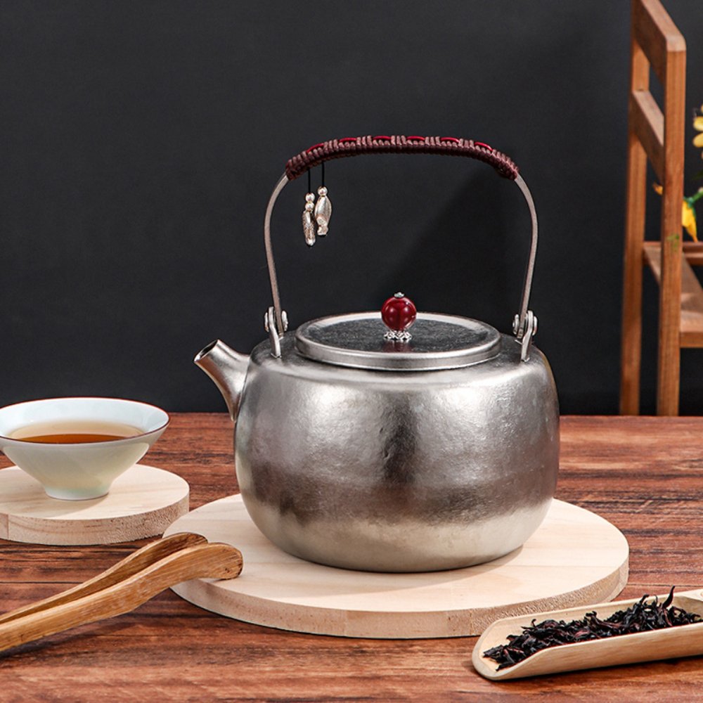 Pure Titanium Teapot & Water Kettle, Large Capacity, Outdoor & Home Tea Brewing Pot