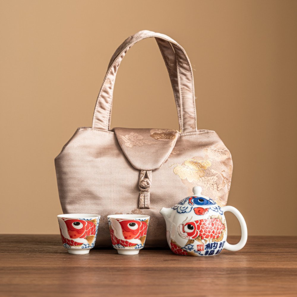 Portable Gongfu Travel Tea Set for 2 – 150ml Teapot with 2 Cups & Carry Bag