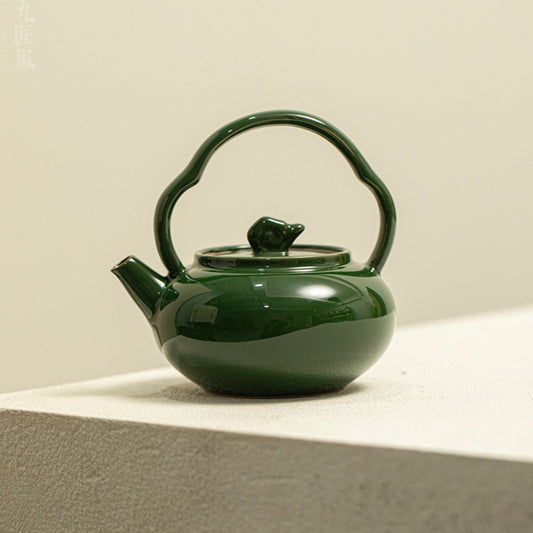 Original Mineral Glaze Teapot – Chinese Vintage Granny Green Cloud Style 150ML