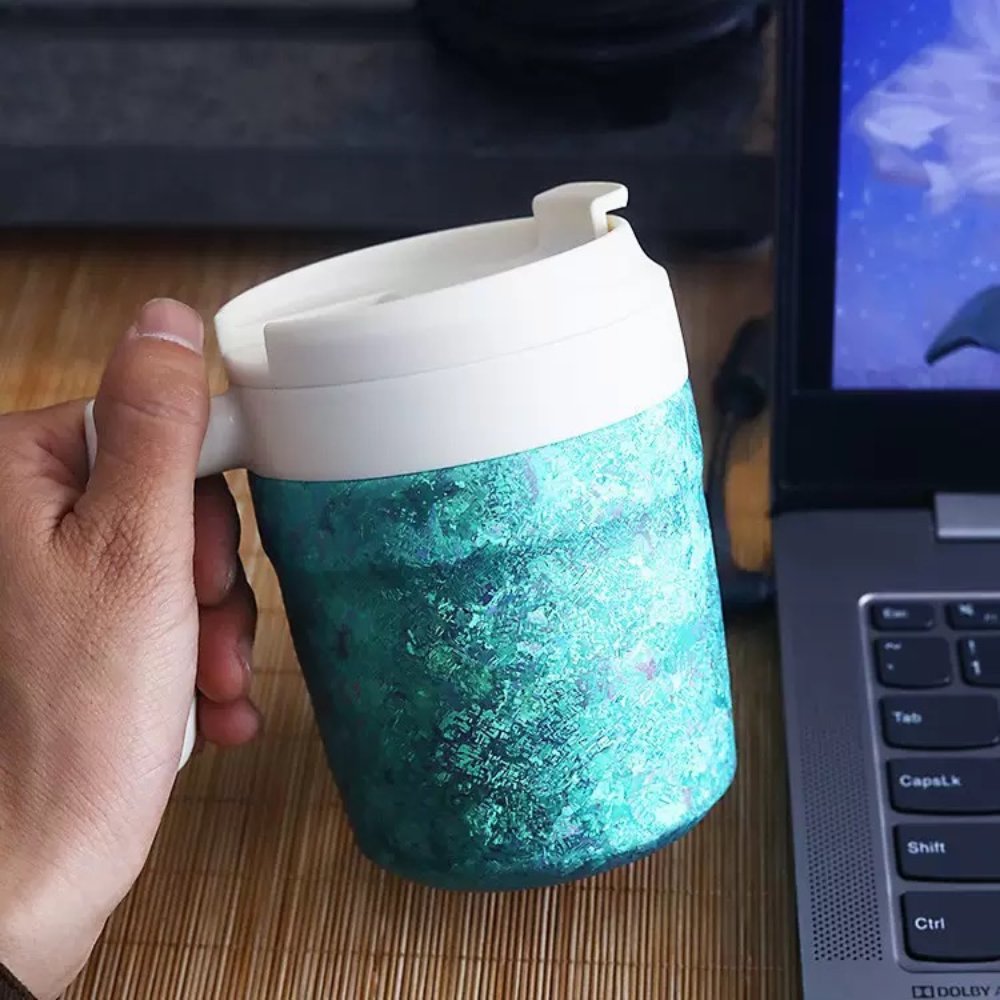 Premium Titanium 350ml (12 fl oz) Office & Tea Mug – Insulated with Handle, Gift Box