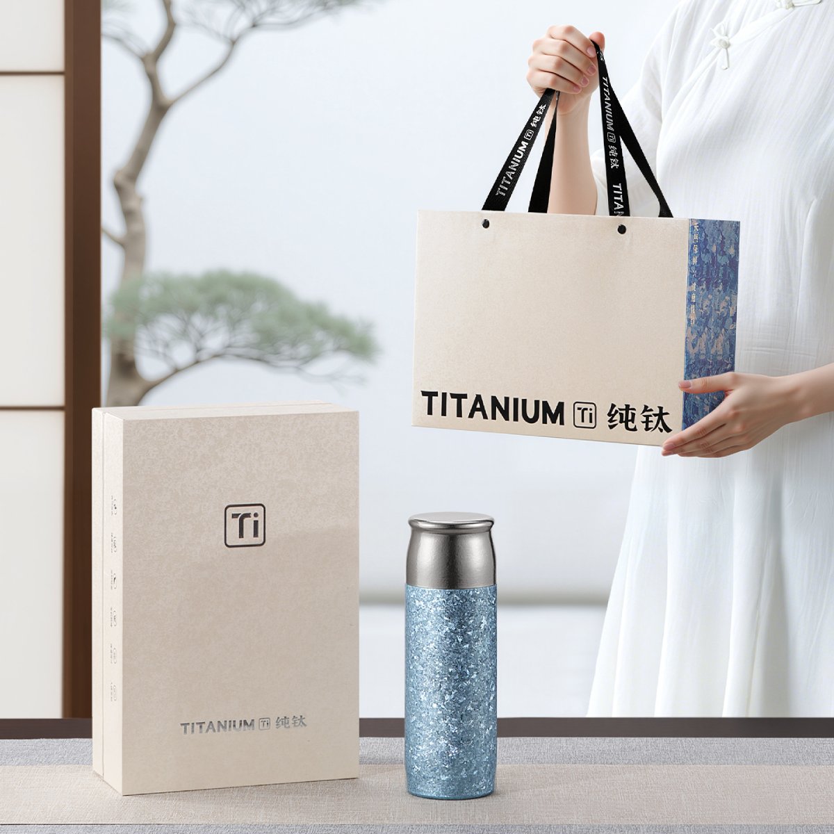 Pure Titanium 14oz Tea Tumbler – Leakproof Magnetic Lid, Multi-Layer Insulation & Built-in Tea Filter