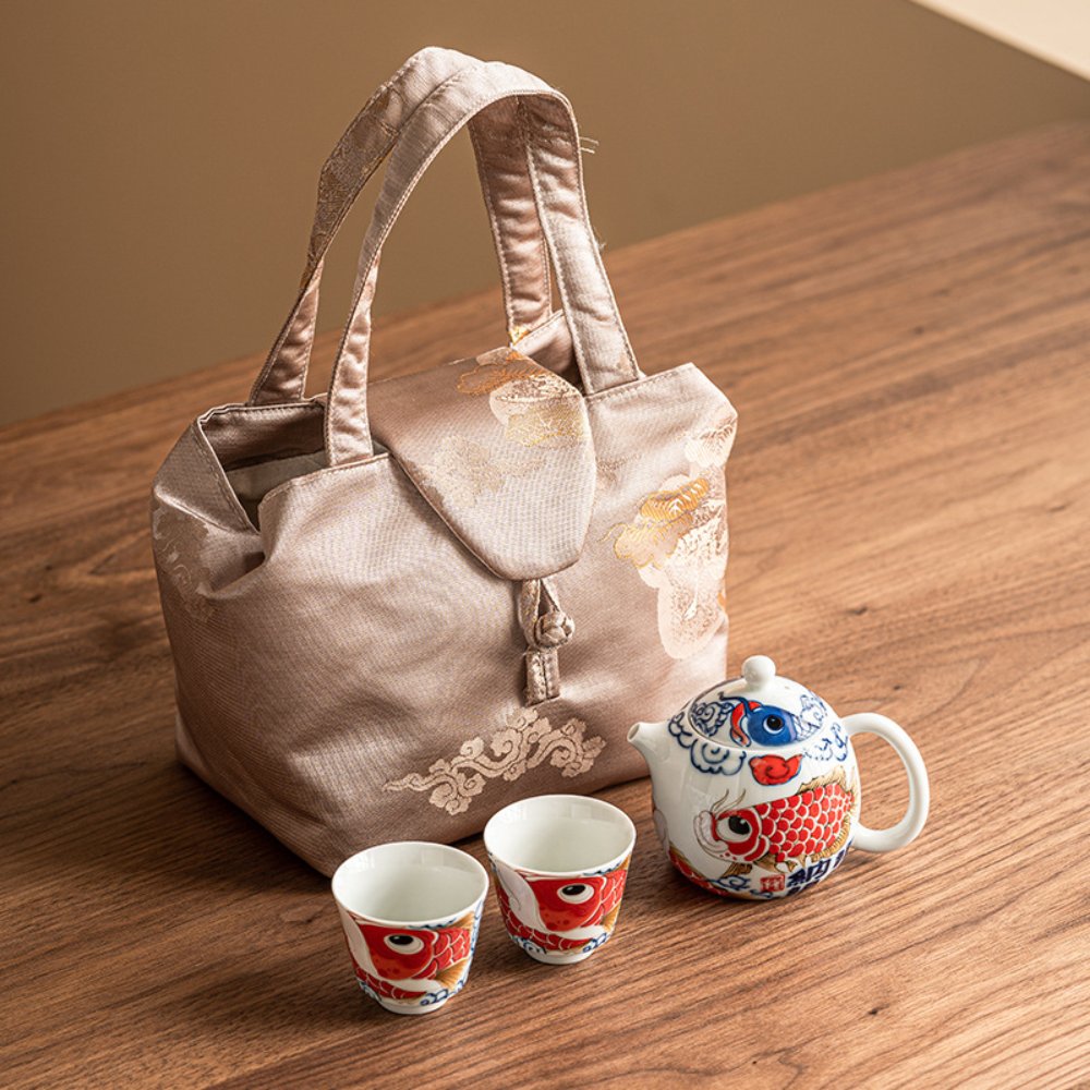 Portable Gongfu Travel Tea Set for 2 – 150ml Teapot with 2 Cups & Carry Bag