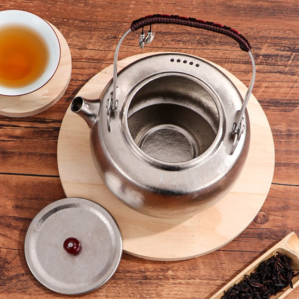 Pure Titanium Teapot & Water Kettle, Large Capacity, Outdoor & Home Tea Brewing Pot