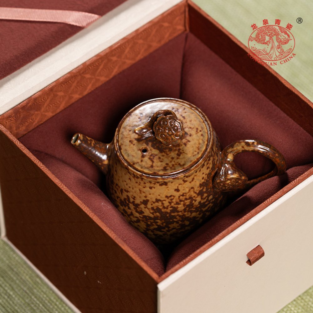 Longquan Celadon Grey Glaze Gongfu Teapot – 150ML Handcrafted Chinese Tea Pot