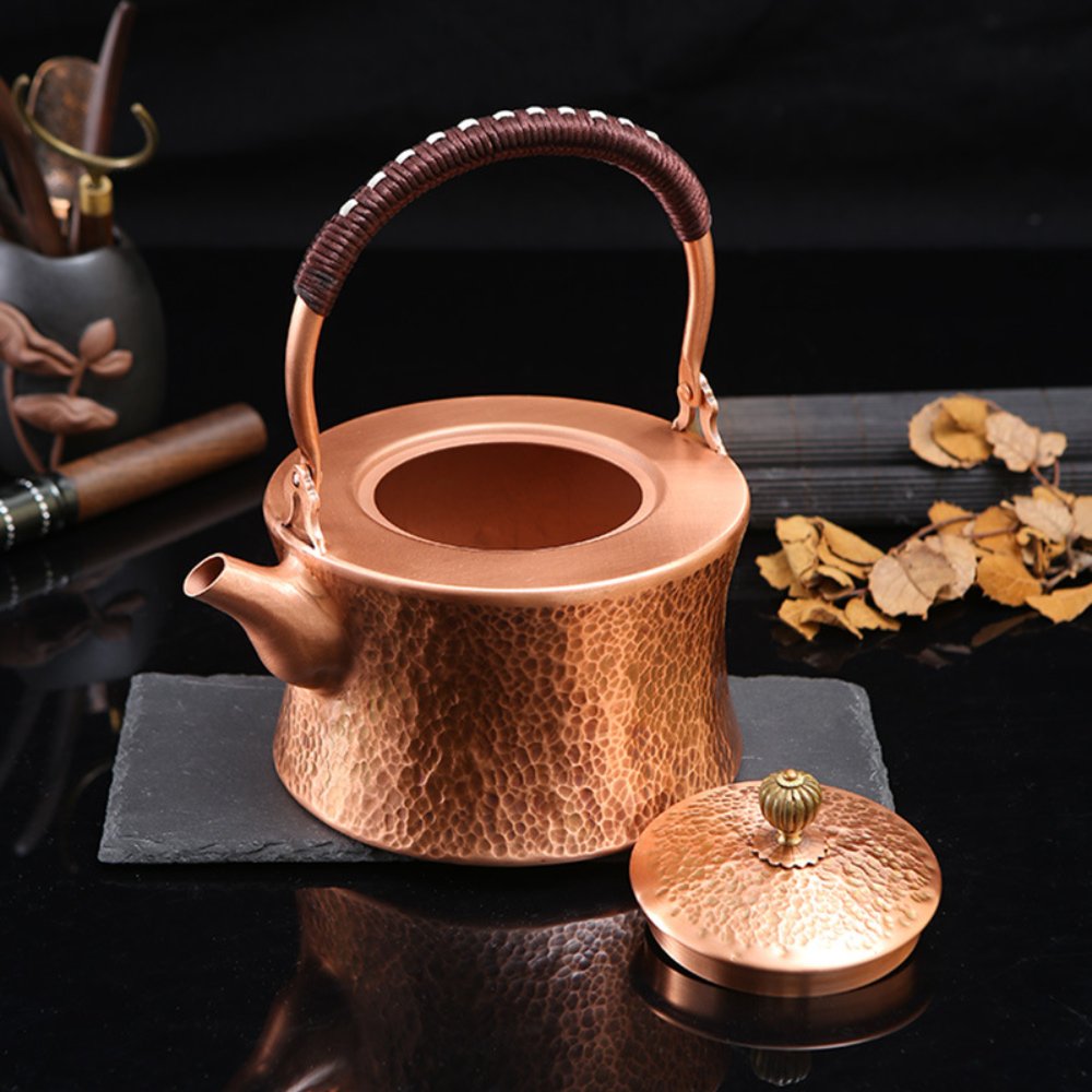 Hammered Waist Copper Kettle – Large 1800ml – Cylindrical Design