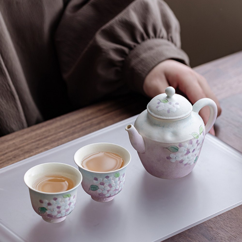 Mini Chinese Gongfu Tea Set – 120ml Hand-Painted Teapot with 2 Cups, Gift Box