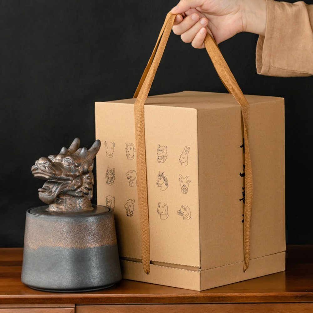 Ceramic Tea Canister with Zodiac Animal Lid – Ideal for Tea, Home Décor and Gifts