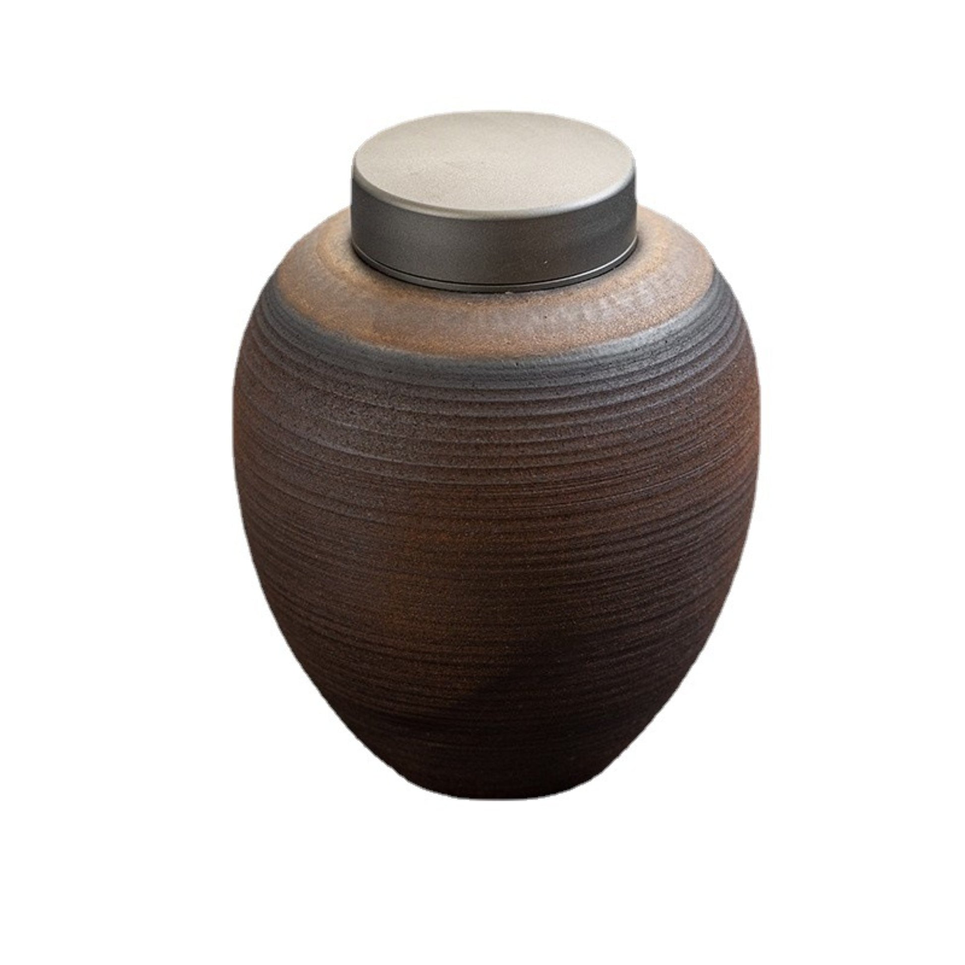 Handmade ceramic tea jar with metal lid, 1100ML airtight storage container