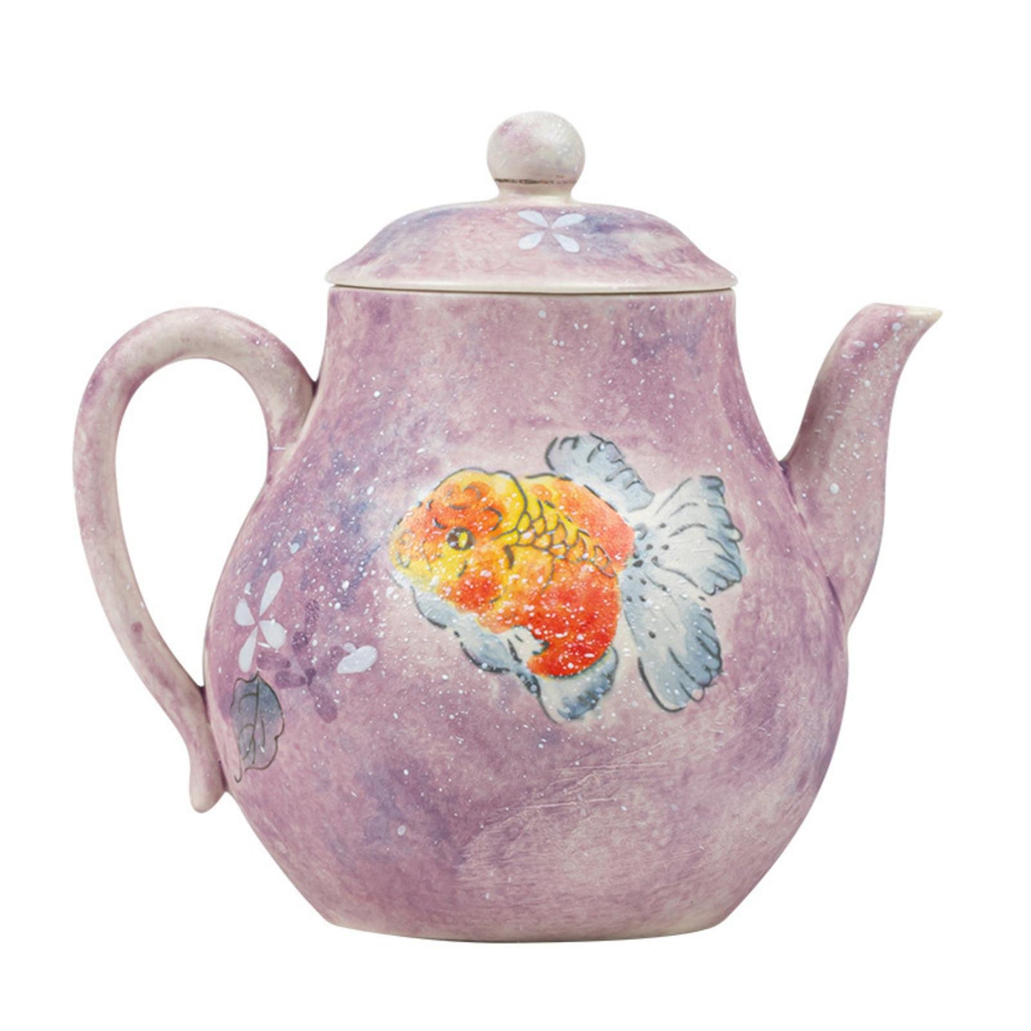 Zilin Travel Tea Set with Luxury Tea Serving Tray & Accessories, Hand-Painted Goldfish Motif, Porcelain Tea Set for Home, Office, or Gift