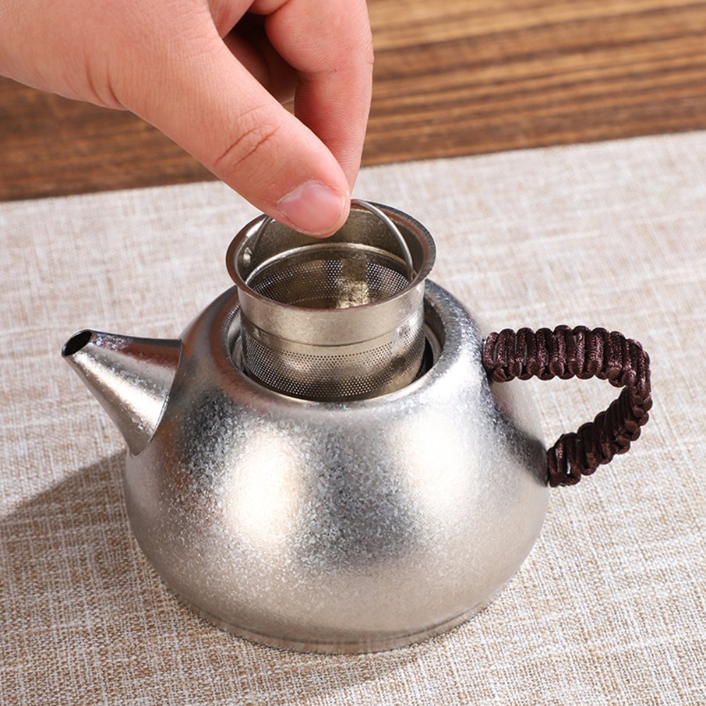 Pure Titanium Tea Pot with Strainer and Lid – Durable & Elegant Water Boiler