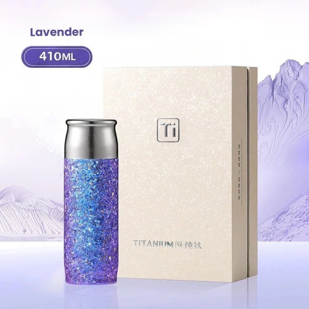 Pure Titanium 14oz Tea Tumbler – Leakproof Magnetic Lid, Multi-Layer Insulation & Built-in Tea Filter