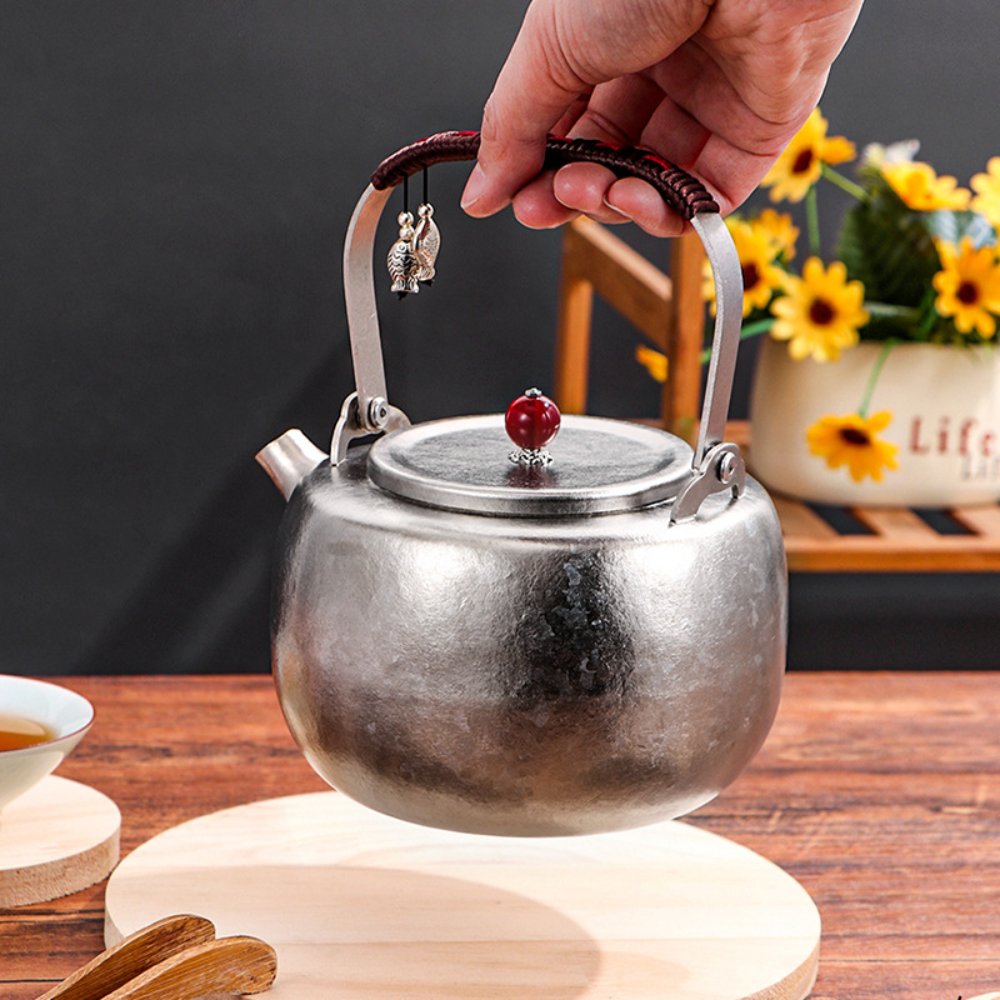Pure Titanium Teapot & Water Kettle, Large Capacity, Outdoor & Home Tea Brewing Pot