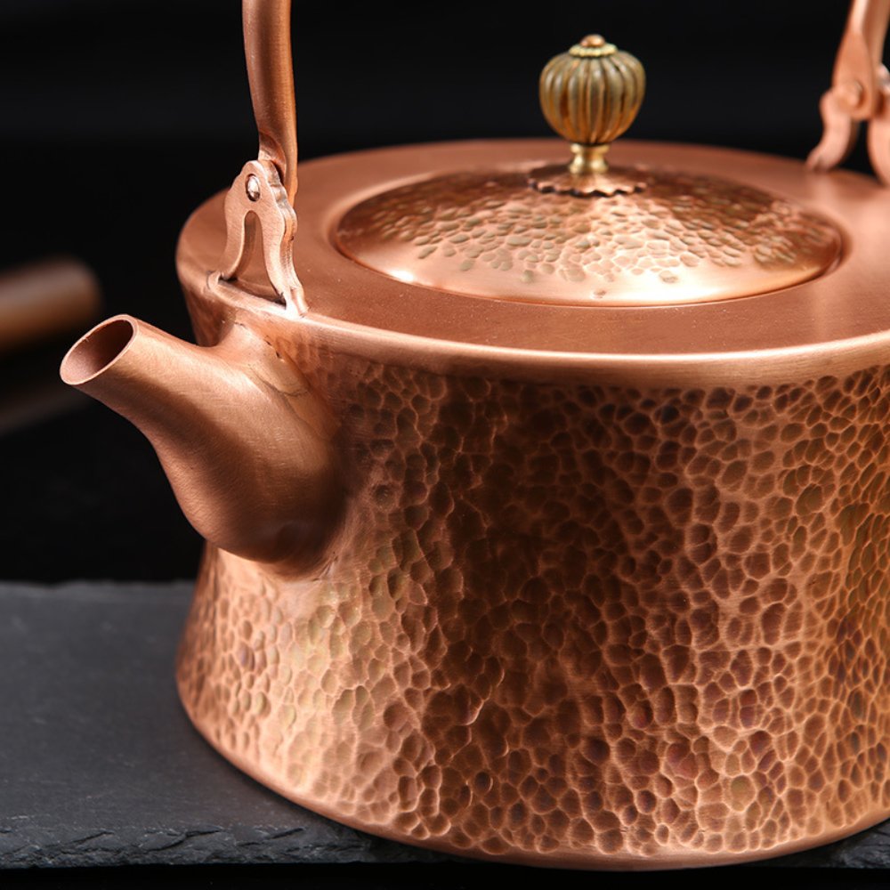 Hammered Waist Copper Kettle – Large 1800ml – Cylindrical Design