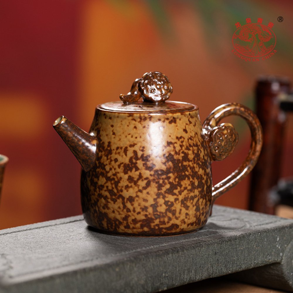 Longquan Celadon Grey Glaze Gongfu Teapot – 150ML Handcrafted Chinese Tea Pot
