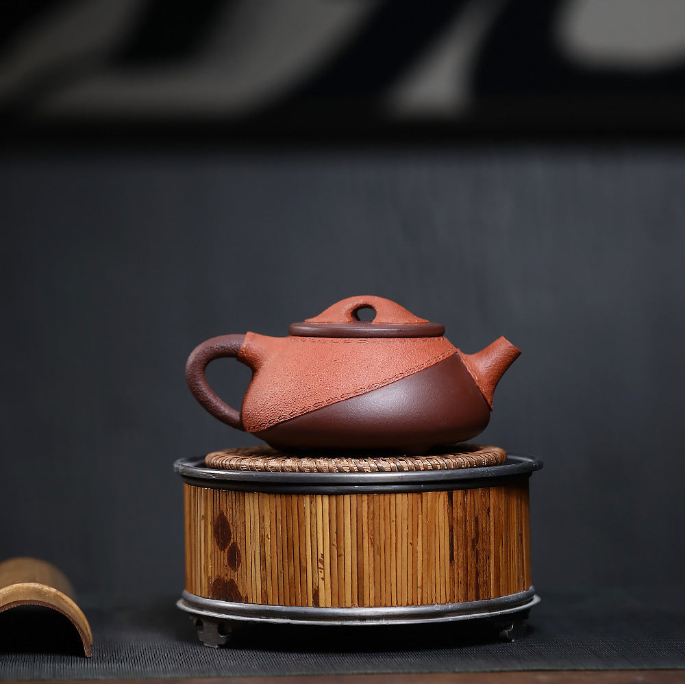 Handcrafted Yixing Zisha Leather Stone Ladle Teapot 280ml | Handmade Chinese Clay Teapot