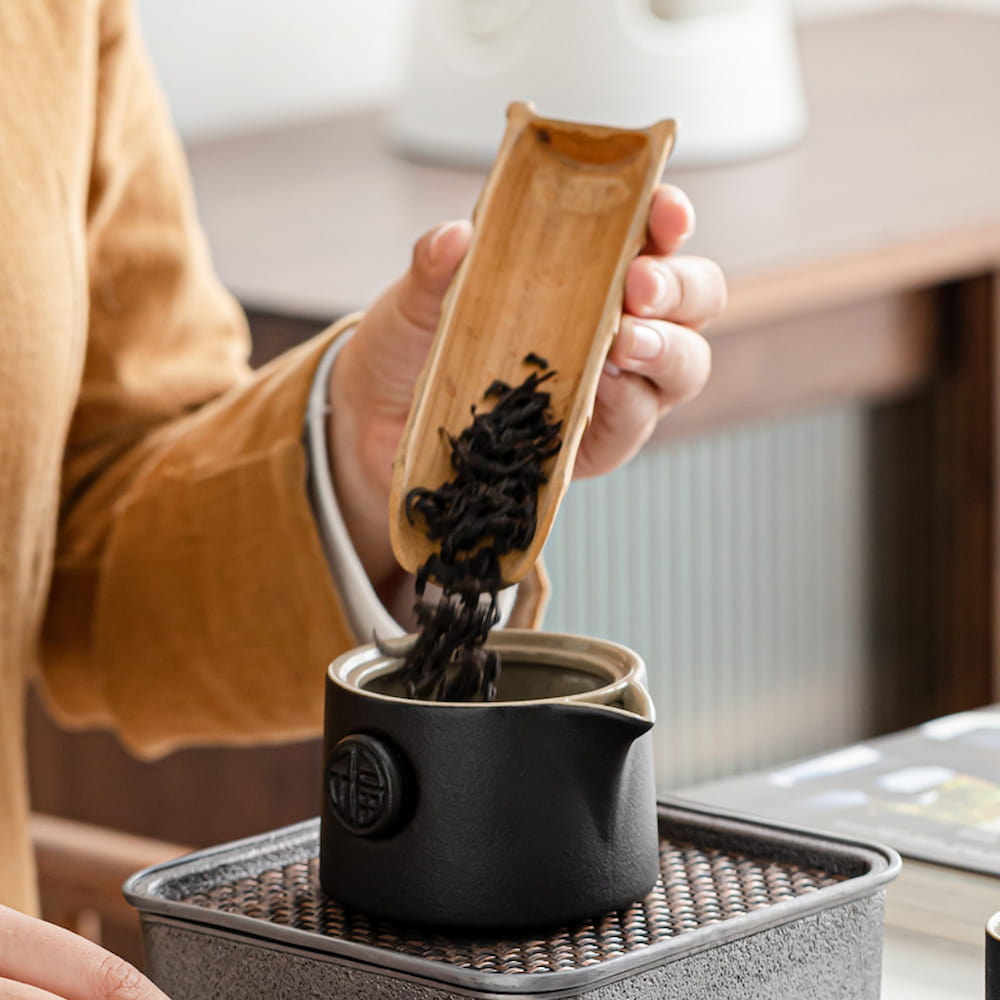 Minimalist Travel Gongfu Tea Set – Complete Chinese Ceramic Tea Set with Teapot, 3 Cups & Carrying Case