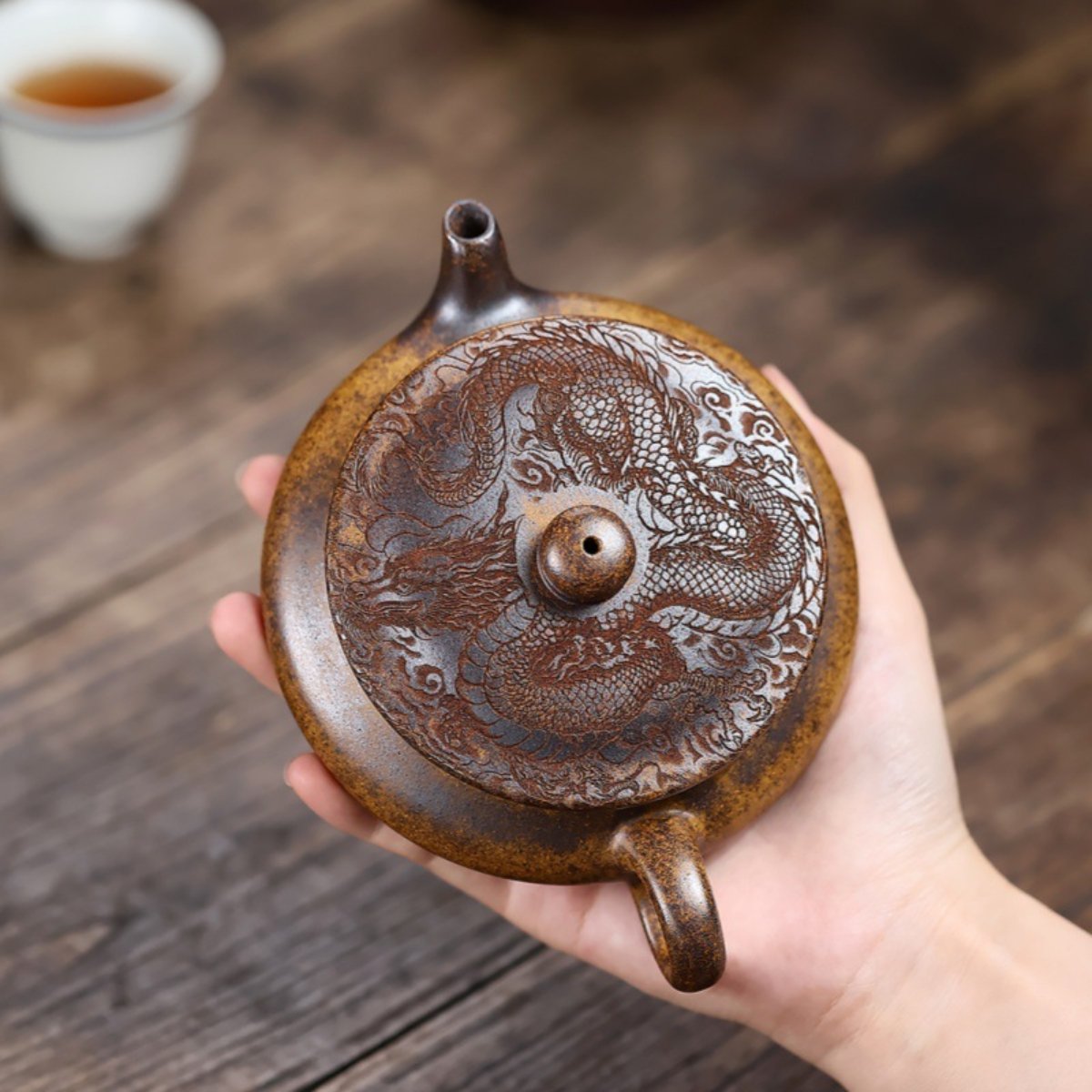 Three-Legged Xu-Bian Purple Clay (Yixing Zisha) Teapot – Longgu Jinsha Clay – 200ml