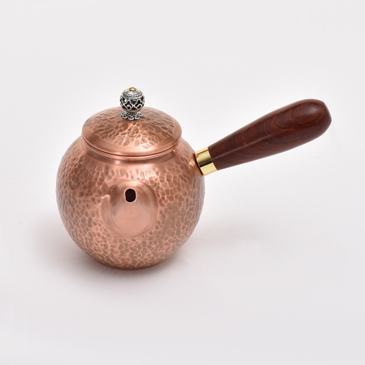 Portable Side-Handle Copper Teapot – Wooden Handle – Home & Office Kung Fu Tea
