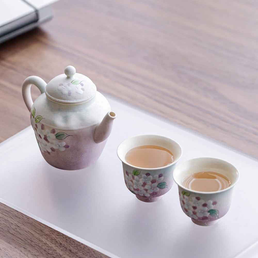 Mini Chinese Gongfu Tea Set – 120ml Hand-Painted Teapot with 2 Cups, Gift Box