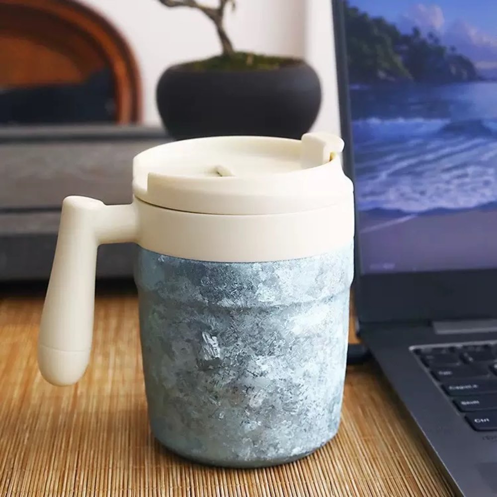 Premium Titanium 350ml (12 fl oz) Office & Tea Mug – Insulated with Handle, Gift Box