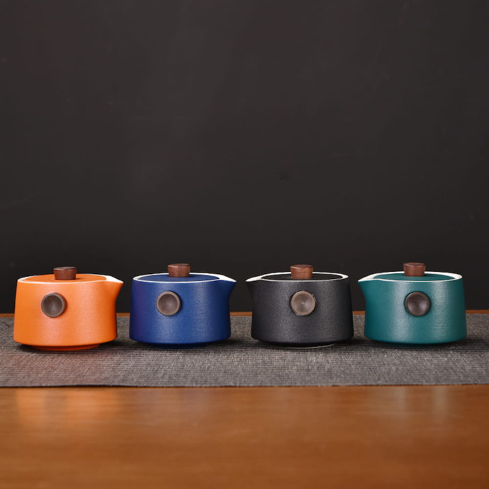 Minimalist Travel Gongfu Tea Set – Complete Chinese Ceramic Tea Set with Teapot, 3 Cups & Carrying Case