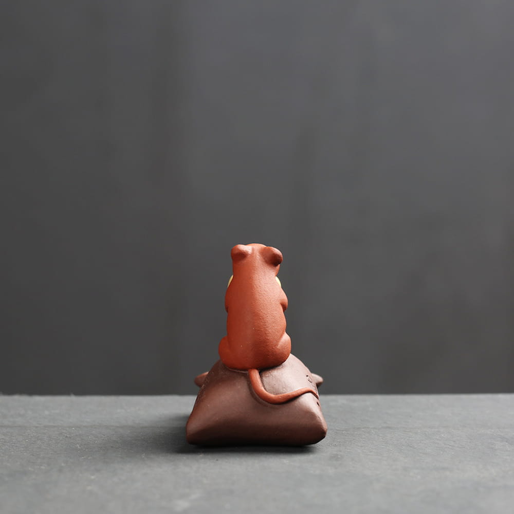 Handmade Purple Clay Mouse Treasure Tea Pet – Chinese Kung Fu Tea Table Decoration Figurine