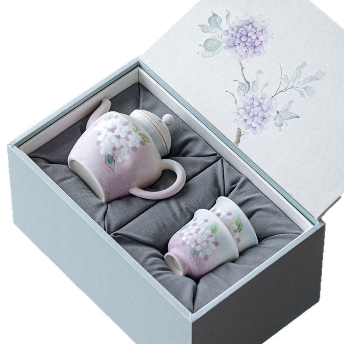 Mini Chinese Gongfu Tea Set – 120ml Hand-Painted Teapot with 2 Cups, Gift Box