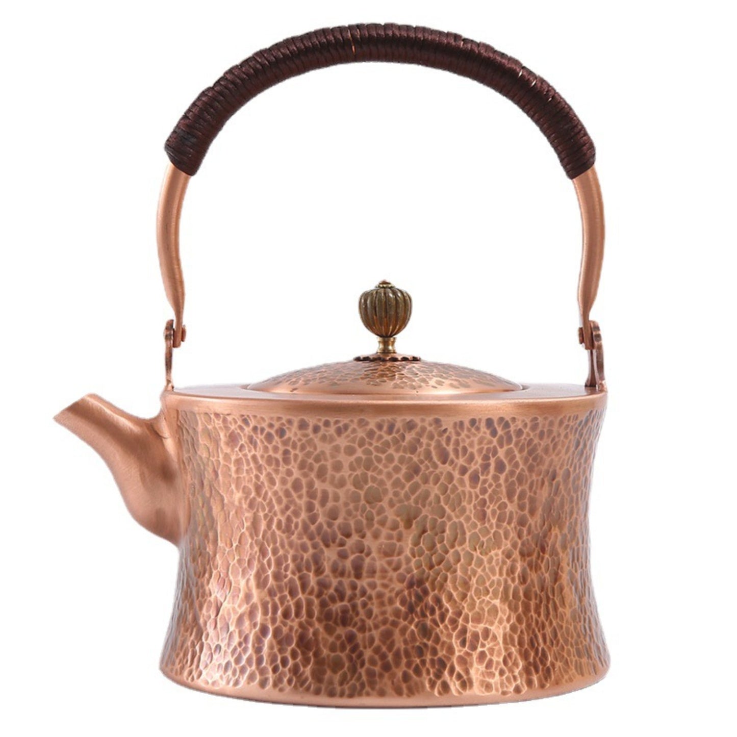 Hammered Waist Copper Kettle Large 1800ml Cylindrical Design