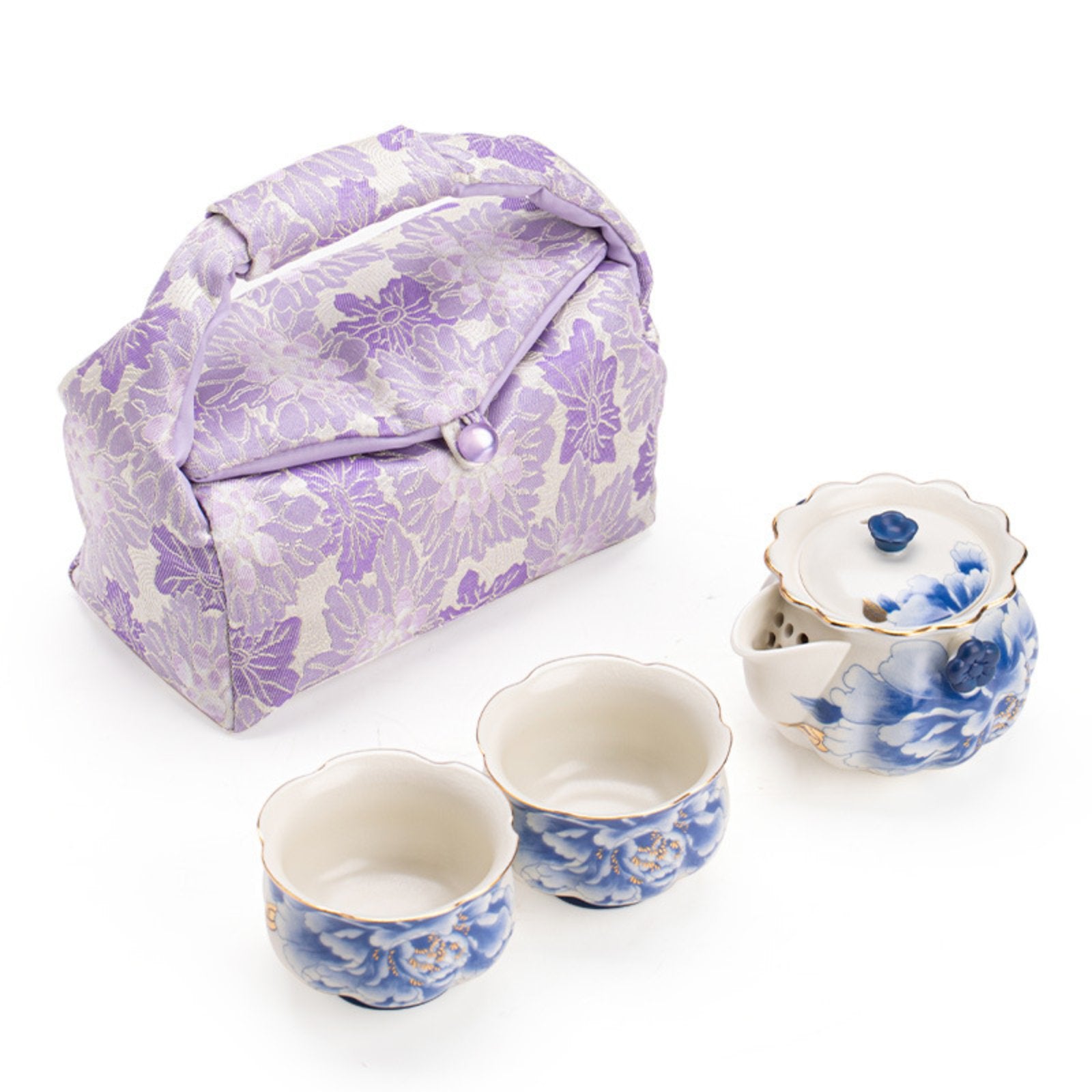 Peony Outdoor Travel Tea Set for 2 – Teapot 200ML and Cups 120ML with Carrying Case