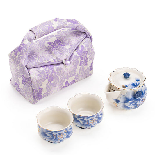 Peony Outdoor Travel Tea Set for 2 – Teapot 200ML and Cups 120ML with Carrying Case