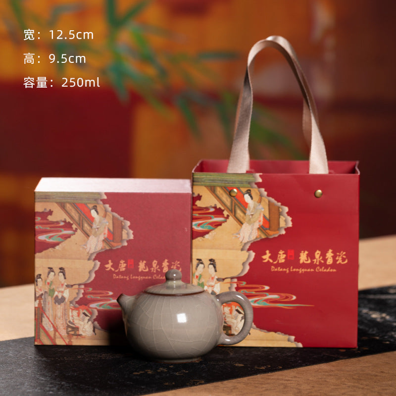 Handmade Longquan Celadon Gongfu Teapot with Stand 250ml