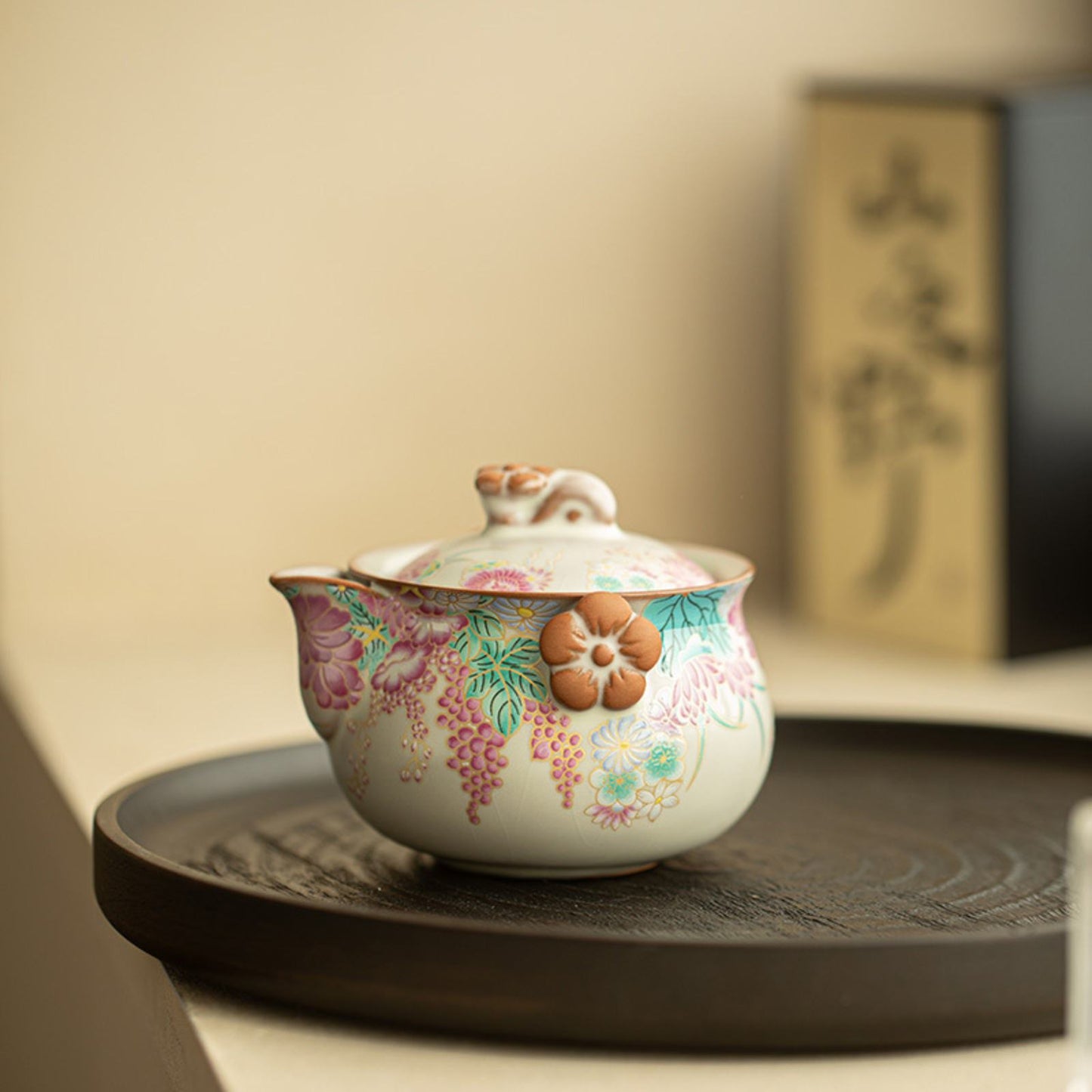 Creamy Glaze Mini Garden Tea Set – One Teapot, Two Cups with Gift Box