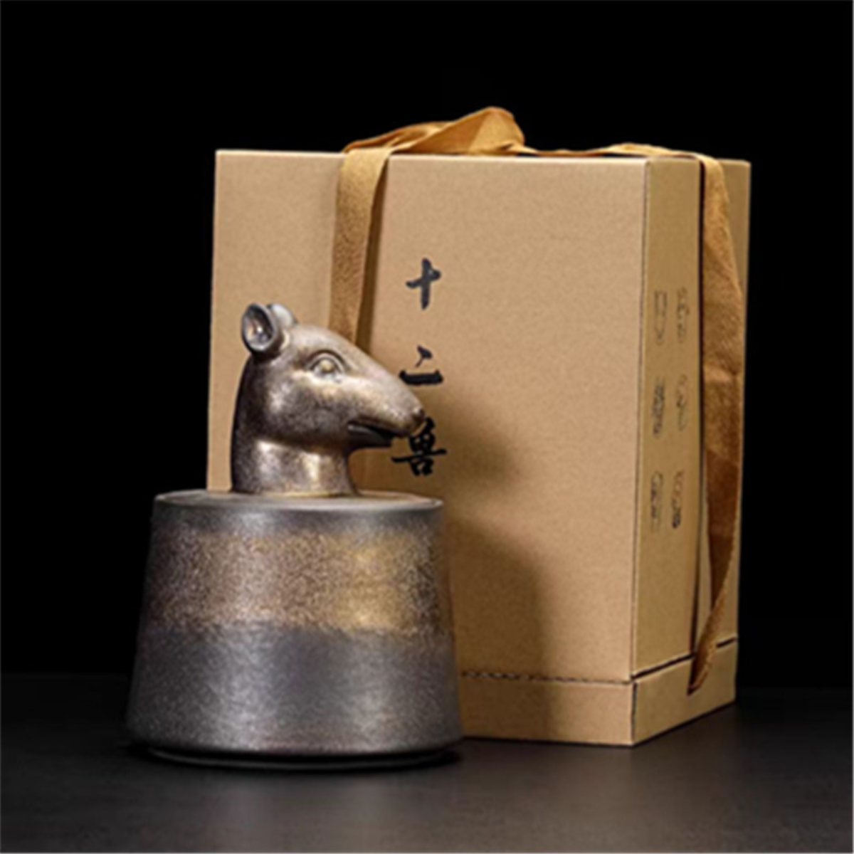 Ceramic Tea Canister with Zodiac Animal Lid – Ideal for Tea, Home Décor and Gifts