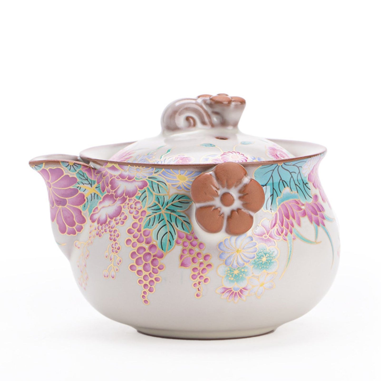 Creamy Glaze Mini Garden Tea Set – One Teapot, Two Cups with Gift Box