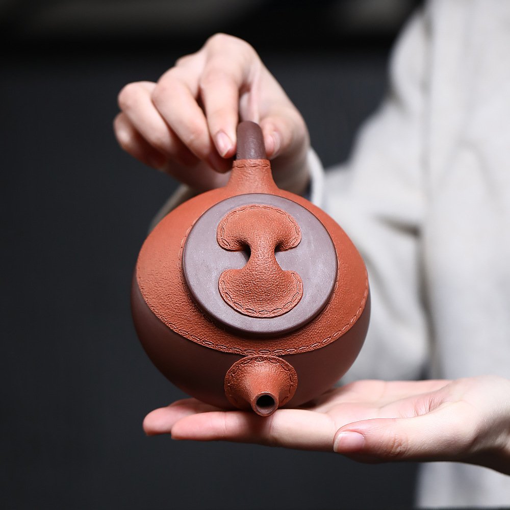 Handcrafted Yixing Zisha Leather Stone Ladle Teapot 280ml | Handmade Chinese Clay Teapot