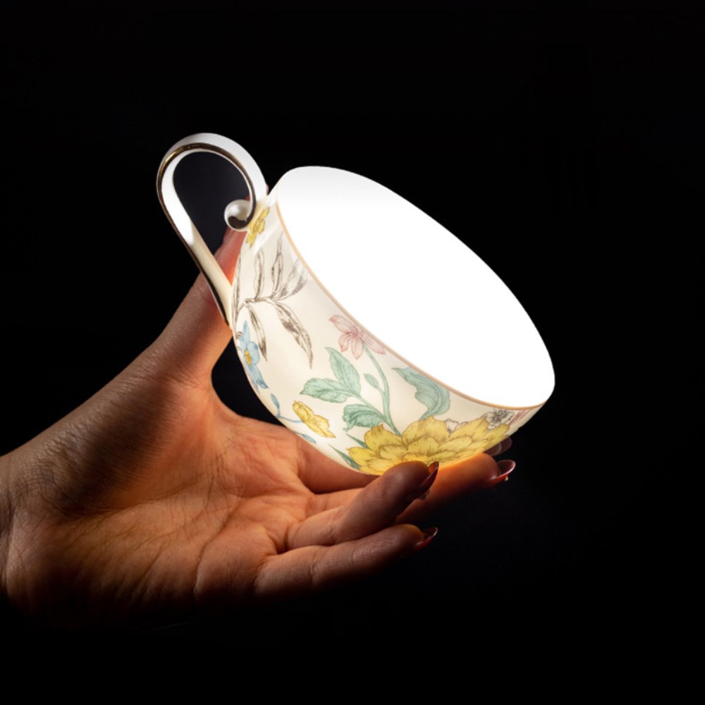 Bone China Floral Tea-for-One Set – Stackable Teapot, Cup & Saucer Gift Set