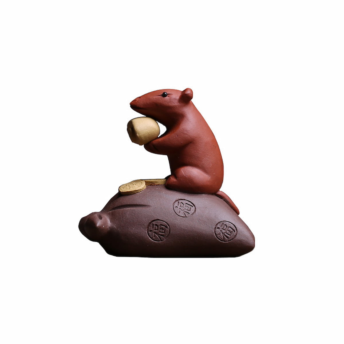 Handmade Purple Clay Mouse Treasure Tea Pet – Chinese Kung Fu Tea Table Decoration Figurine