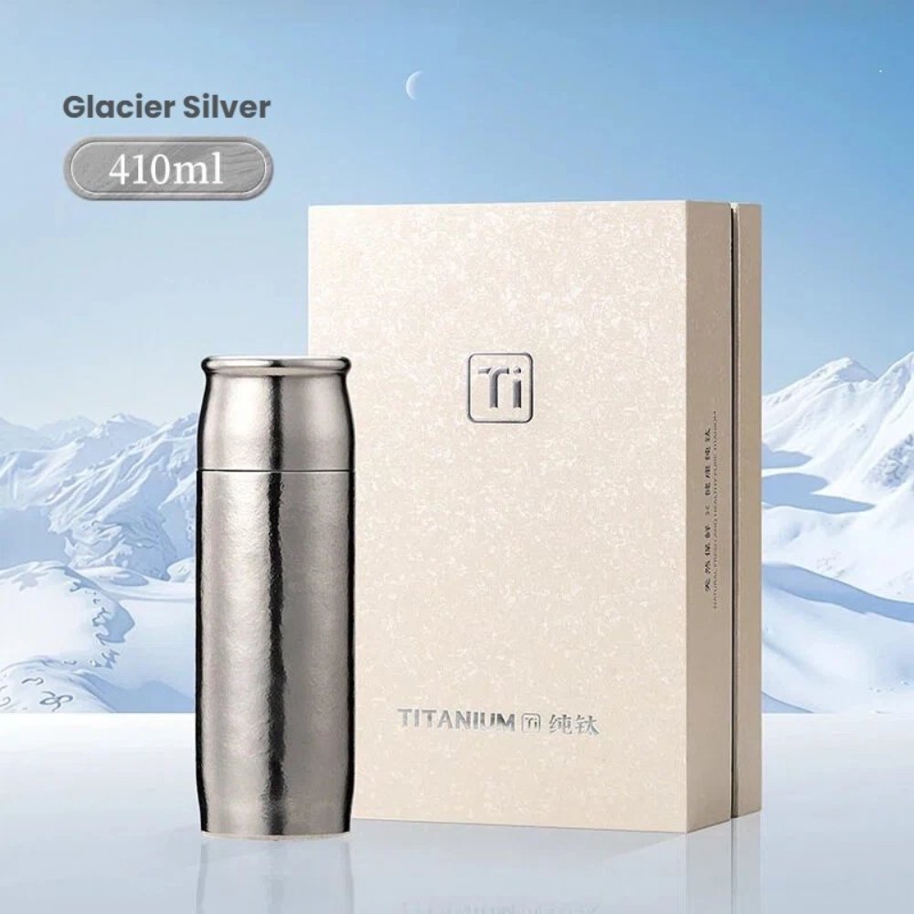 Pure Titanium 14oz Tea Tumbler – Leakproof Magnetic Lid, Multi-Layer Insulation & Built-in Tea Filter