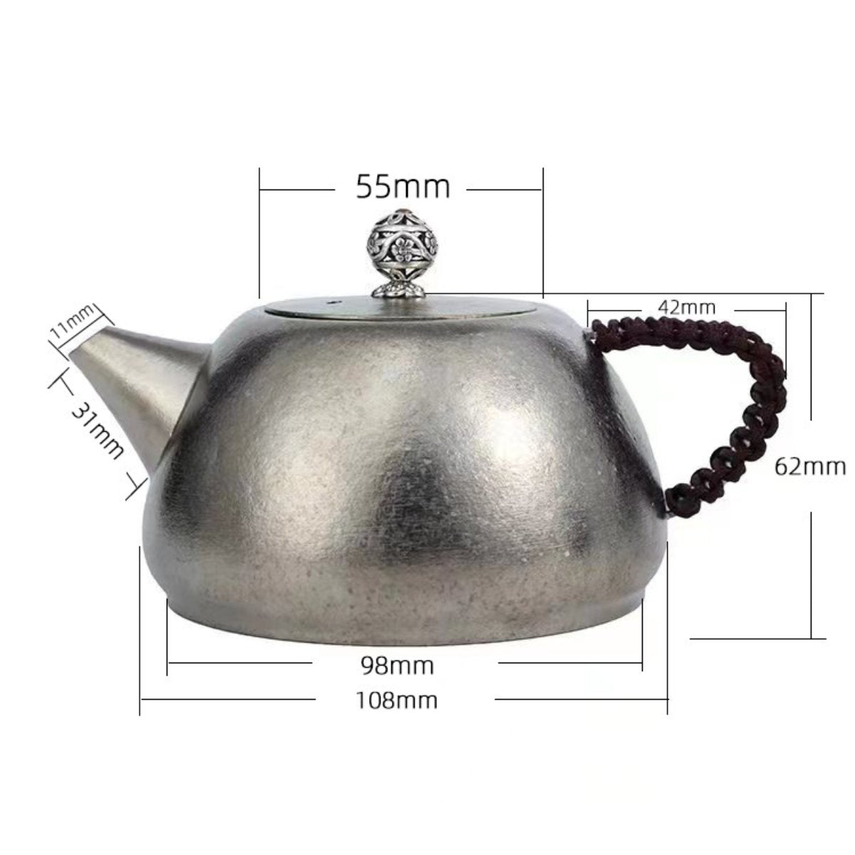 Pure Titanium Tea Pot with Strainer and Lid – Durable & Elegant Water Boiler