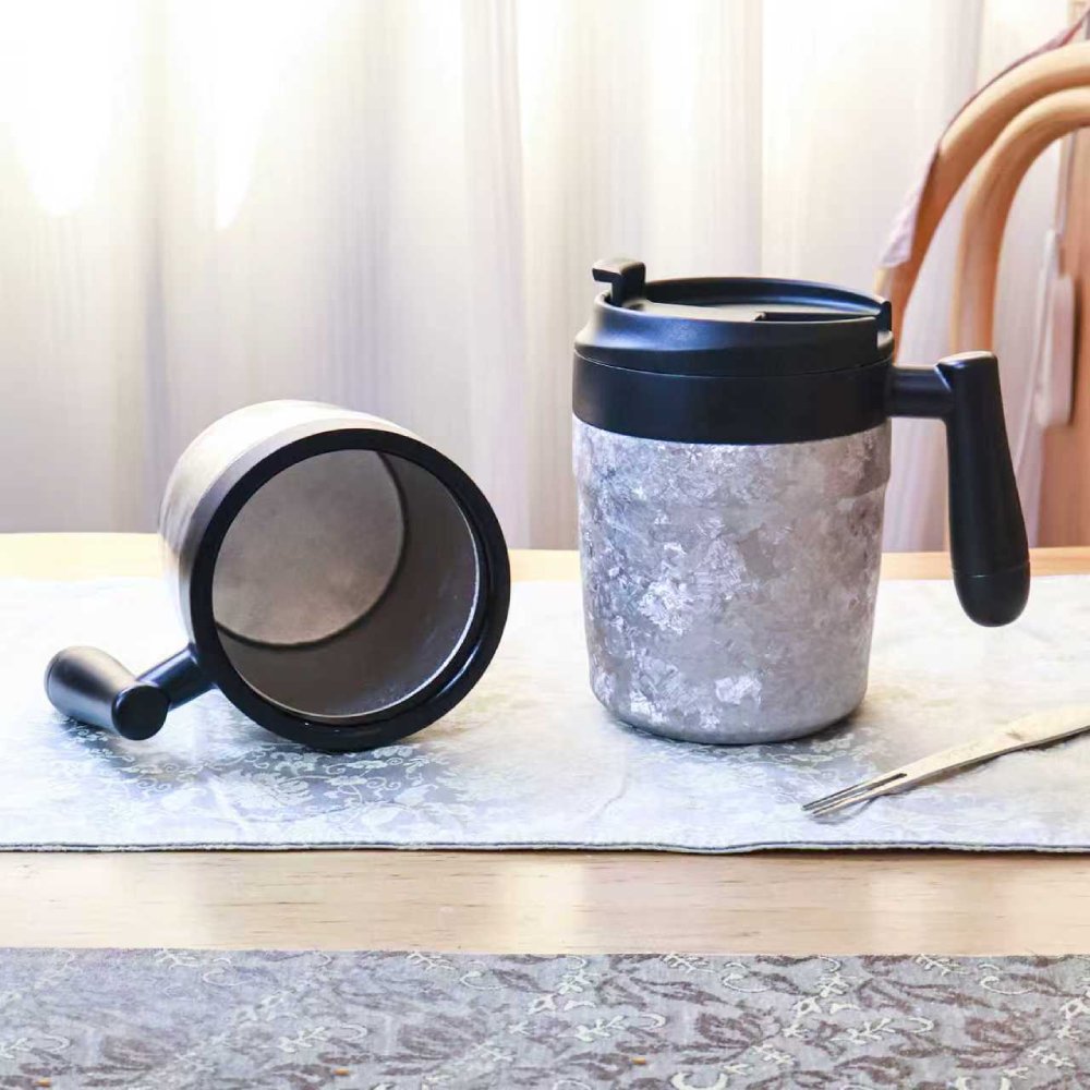 Premium Titanium 350ml (12 fl oz) Office & Tea Mug – Insulated with Handle, Gift Box