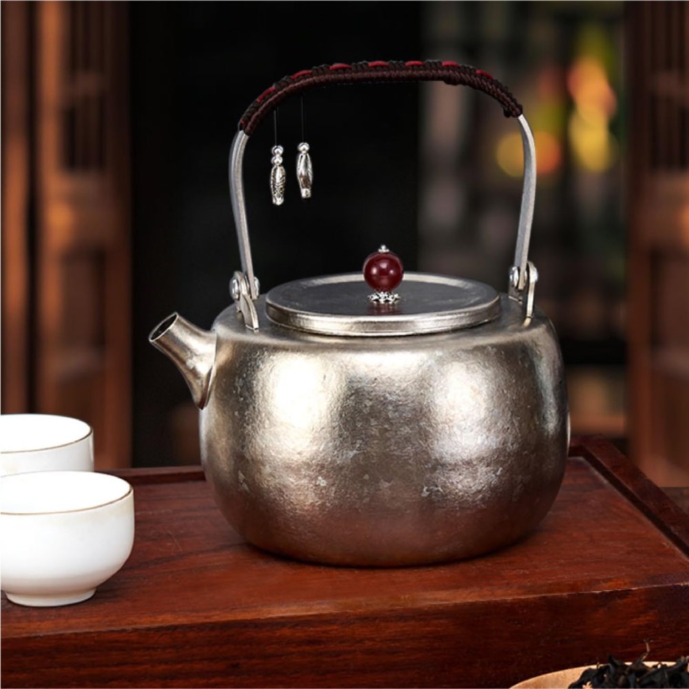 Pure Titanium Teapot & Water Kettle, Large Capacity, Outdoor & Home Tea Brewing Pot