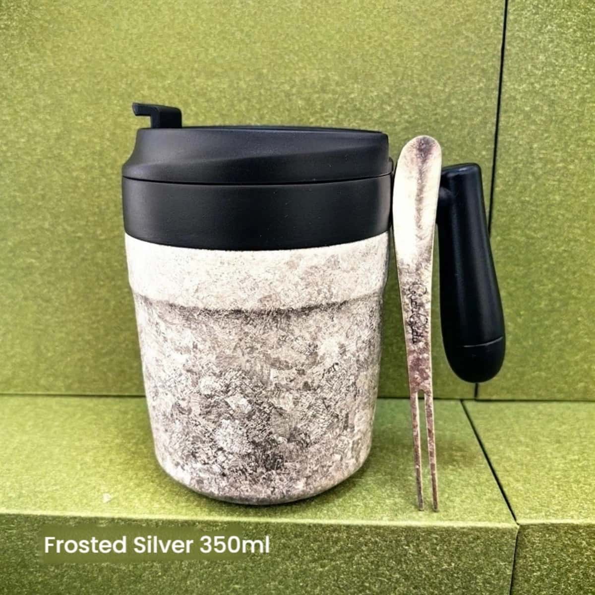 Pure titanium insulated office mug with handle in 350ml gift box set