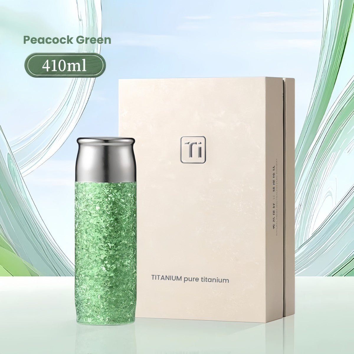 Pure Titanium 14oz Tea Tumbler – Leakproof Magnetic Lid, Multi-Layer Insulation & Built-in Tea Filter