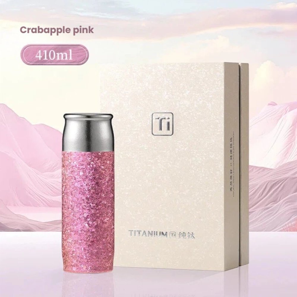 Pure Titanium 14oz Tea Tumbler – Leakproof Magnetic Lid, Multi-Layer Insulation & Built-in Tea Filter