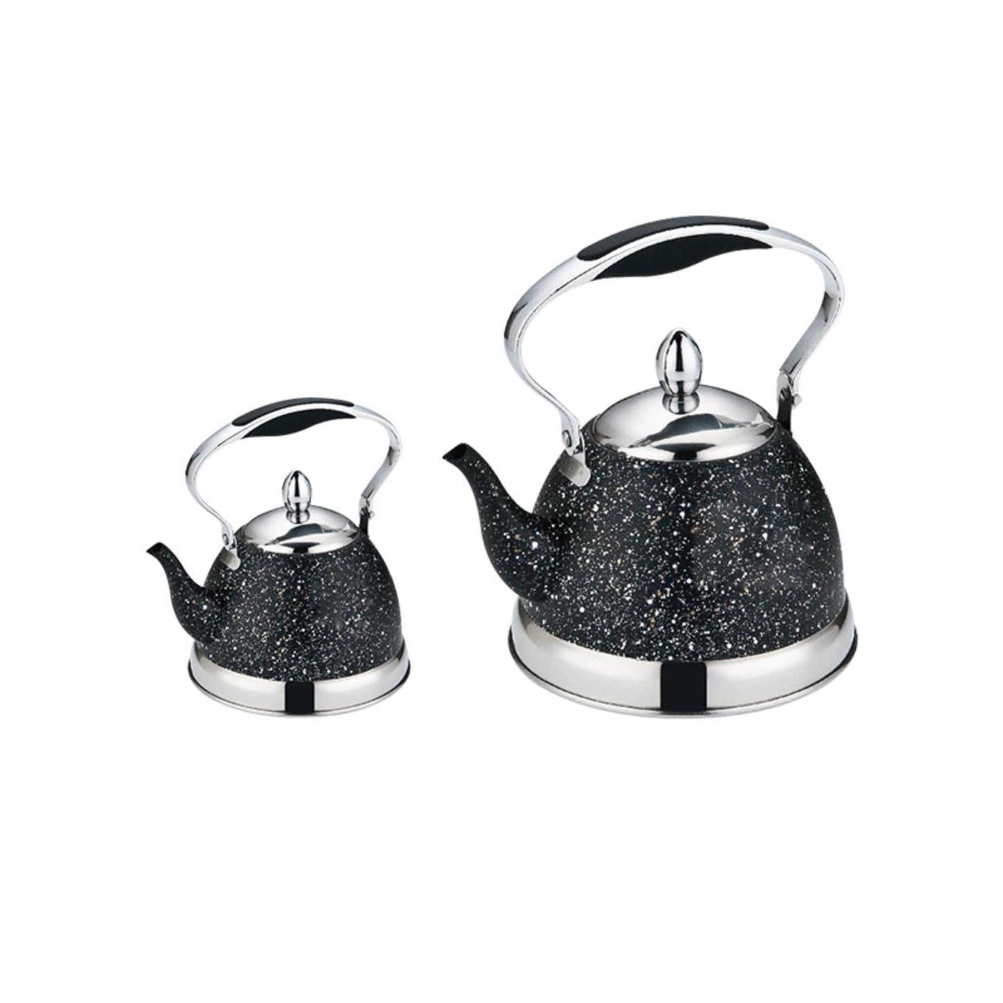 Stainless steel 3L and 1L whistling tea kettle set for stovetop use