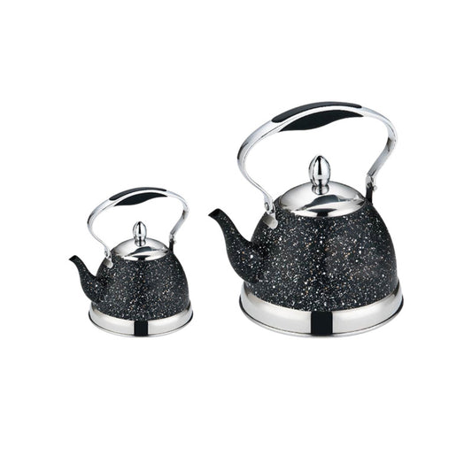 Stainless steel 3L and 1L whistling tea kettle set for stovetop use